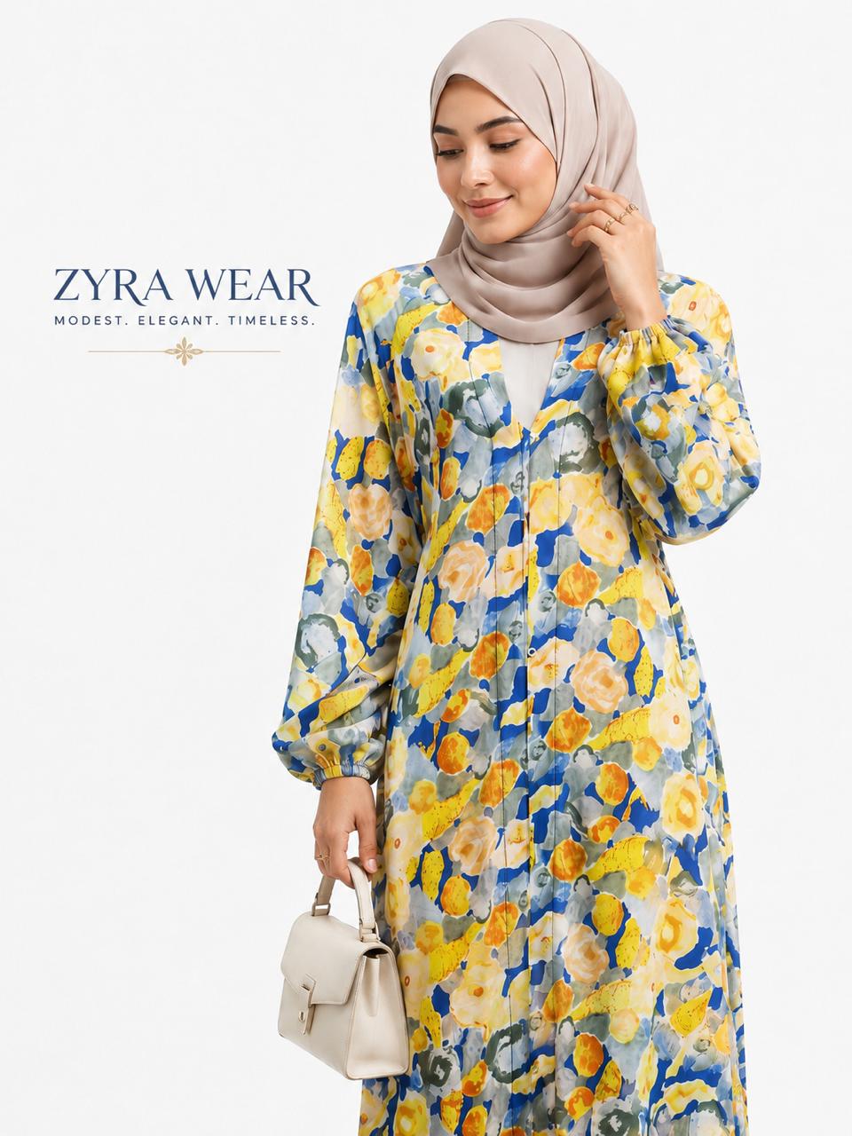Premium Floral Printed Abaya for Women