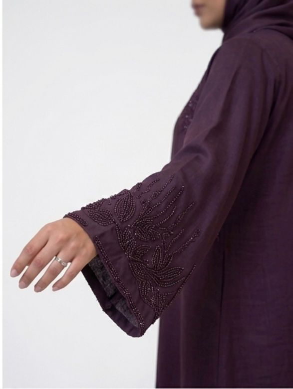 Premium Purple Nidha Abaya for Women – Elegant Dubai Style Maxi Dress
