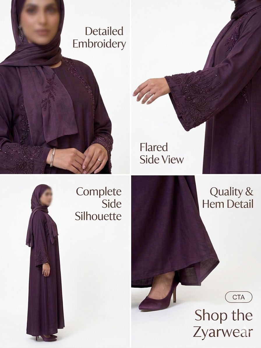 Premium Purple Nidha Abaya for Women – Elegant Dubai Style Maxi Dress
