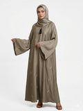 Taupe Embroidered Abaya for Women – Luxury Modest Fashion | Zyra Wears
