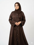 Luxury Chocolate Brown Embroidered Abaya for Women | Elegant Modest Islamic Wear
