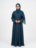 Premium Teal Blue Embroidered Abaya for Women | Elegant Modest Fashion