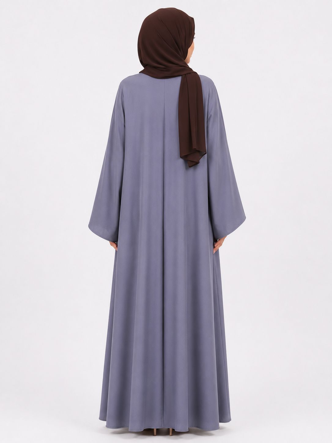 Premium Grey Closed Abaya with Tassel Detail – Elegant Modest Maxi Dress for Women