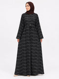Premium Black Printed Abaya – Elegant Modest Maxi Dress for Women